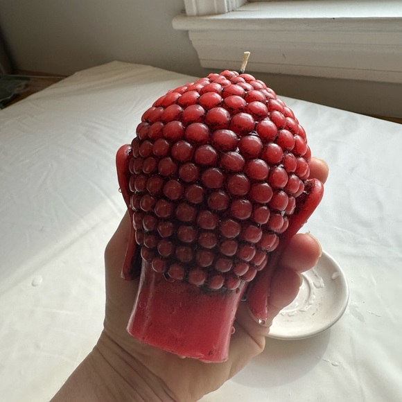 Red Buddha Head Candle - Picture 5 of 8